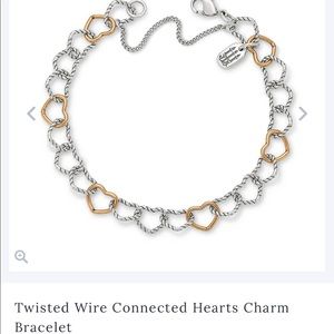James Avery Twisted Wire Connected Hearts Bracelet